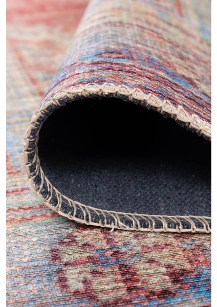 Cambridge Klasik Turuncu Polyester Kare Modern Desenli Pamuk Makinada Yıkanabilir Hav Toz Vermez Leke Tutmayan Kaymaz Taban Dijital Makine Baskı Salon Yolluk Mutfak Halı modelleri