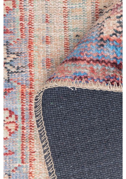 Cambridge Klasik Turuncu Polyester Kare Modern Desenli Pamuk Makinada Yıkanabilir Hav Toz Vermez Leke Tutmayan Kaymaz Taban Dijital Makine Baskı Salon Yolluk Mutfak Halı fırsatları