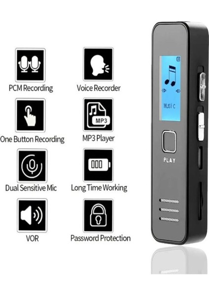Mini Ses Kayıt Cihazı Ekranlı Kulaklık Hediyeli 64GB Cihaz Üzerinden Kayıt Dinleme Özelliği modelleri