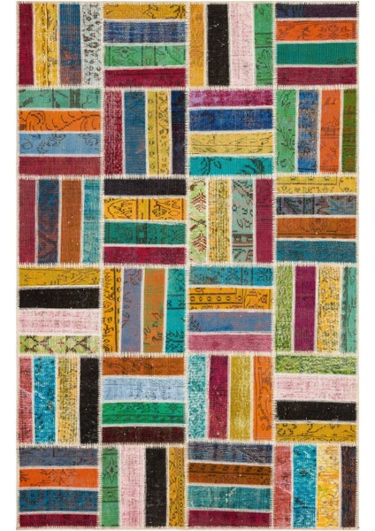 Atina Turkuaz Eskitme Yün Modern Desenli Yün Hav Toz Vermez Leke Tutmayan Salon Yolluk Mutfak El Dokuma Halı