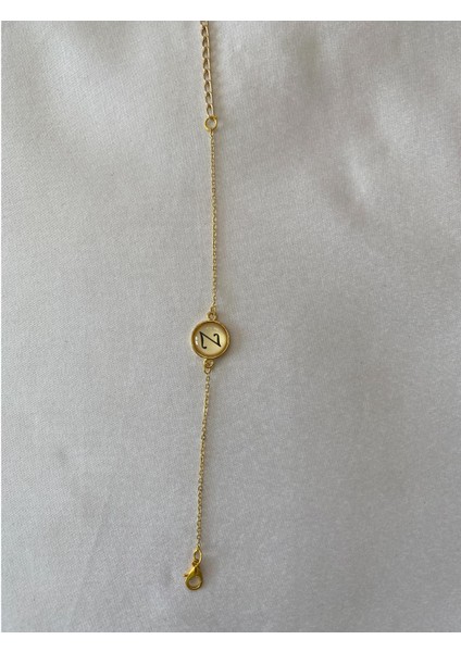 Z Harfli Ince Zincirli Bileklik Altın Renk