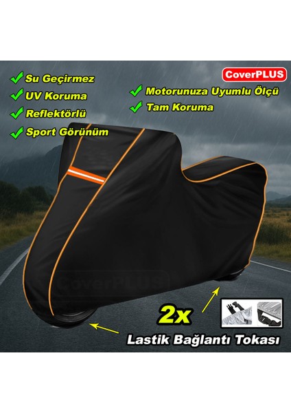 Reflektörlü Siyah Turuncu Dikişli Rks Grace 202 Pro Pro Branda Motosiket Brandası Motor Örtüsü Çadır Su Geçirmez Motosiklet Kılıfı Motor Brandası indirimleri