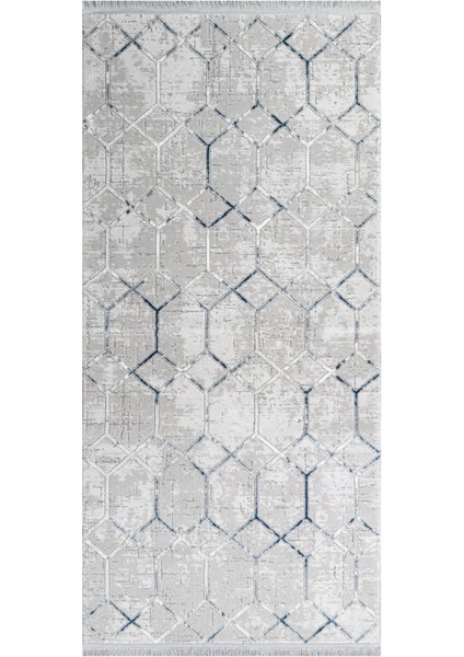 Anglesea Geometrik Gri Akrilik Kare Modern Desenli Akrilik Hav Vermeyen Leke Tutmayan Kolay Temizlenen Yumuşak Makine Salon Yolluk Mutfak Halı