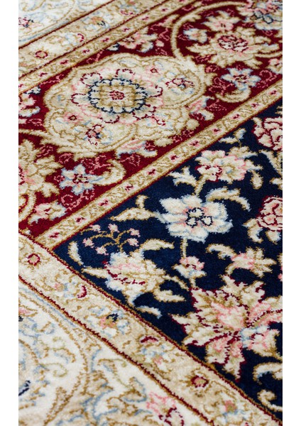 Mazama Çerçeveli Kırmızı Viskon Dikdörtgen Modern Desenli Akrilik Hav Vermeyen Leke Tutmayan Kolay Temizlenen Yumuşak Makine Salon Yolluk Mutfak Halı fırsatları