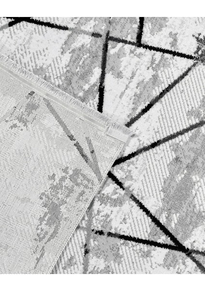 Celeste Gri Geometrik Etnik Modern Desenli Akrilik Hav Vermeyen Leke Tutmayan Kolay Temizlenen Yumuşak Makine Salon Yolluk Mutfak Halı fırsatları