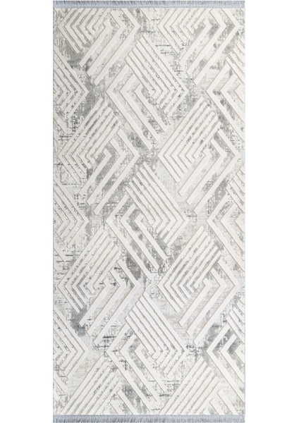 Katoomba Modern Gri Pamuk Dikdörtgen Modern Desenli Akrilik Hav Vermeyen Leke Tutmayan Kolay Temizlenen Yumuşak Makine Salon Yolluk Mutfak Halı