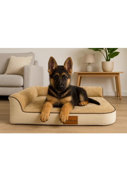 Bolster-L Üst Kalite Köpek Yatağı Süngerli Sıvı Geçirmez Alezli. %100 Elyaflı. 2 Fermuarlı