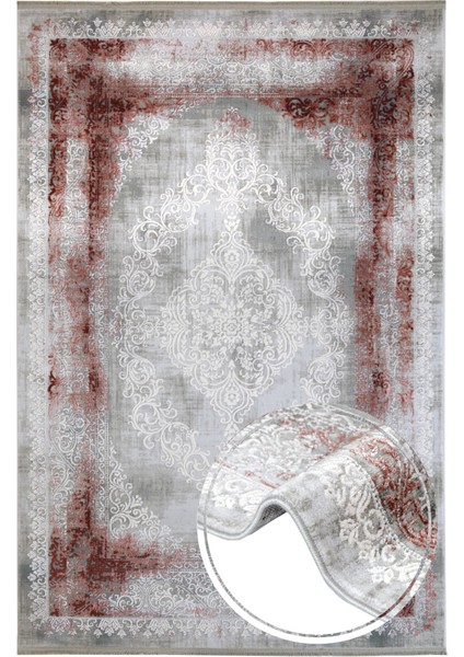 Klasik Bordo Akrilik Dikdörtgen Modern Desenli Akrilik Hav Vermeyen Leke Tutmayan Kolay Temizlenen Yumuşak Makine Salon Yolluk Mutfak Halı