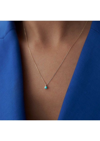 Turkuaz Tekli Tohum Kolye