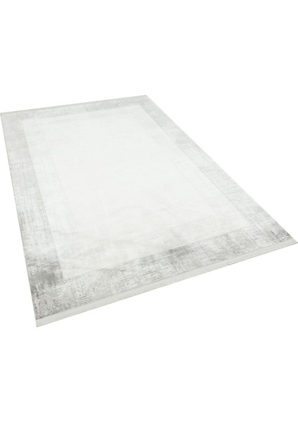 Xenon Gri Çerçeveli Etnik Modern Desenli Viskon Hav Vermeyen Leke Tutmayan Kolay Temizlenen Yumuşak Makine Salon Yolluk Mutfak Halı fiyatları