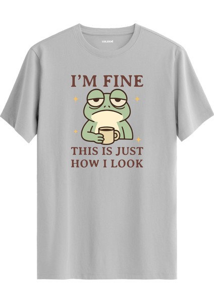 Mizahi Kurbağa Kahve Tasarımlı Eğlenceli Karakter %100 Pamuk Premium Kumaş