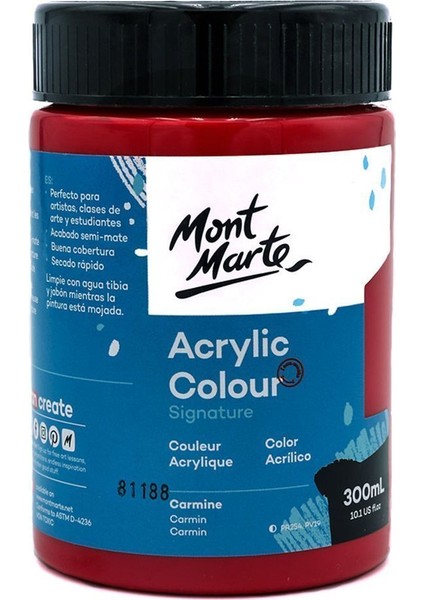 mm Akrilik Renkli Boya Signature 300ML - Carmine