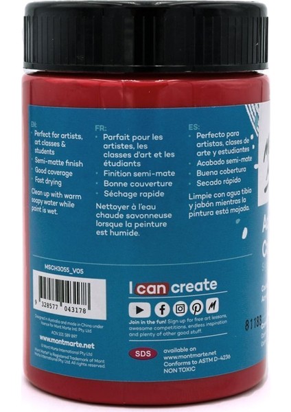 mm Akrilik Renkli Boya Signature 300ML - Carmine fiyatları