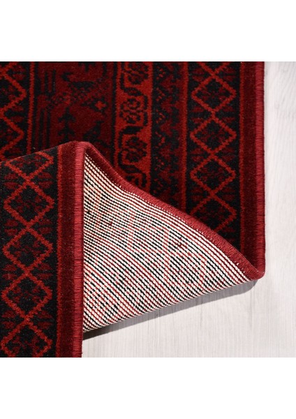 Çerçeveli Kırmızı Pamuk Dikdörtgen Modern Desenli Akrilik Hav Vermeyen Leke Tutmayan Kolay Temizlenen Yumuşak Makine Salon Yolluk Mutfak Halı fiyatları