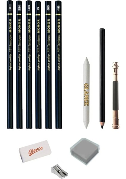 Tombow Monor Dereceli Kalemi 12 Parça Çizim Eskiz Seti