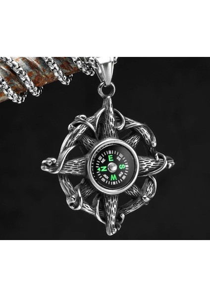 Sevgiliye Hediye Denizci Tarzı Yön Gösterici Paslanmaz Çelik Erkek Kadın Pusula Kolye fiyatları
