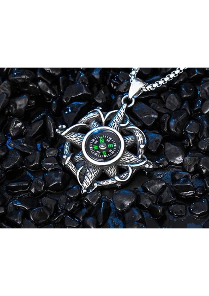 Sevgiliye Hediye Denizci Tarzı Yön Gösterici Paslanmaz Çelik Erkek Kadın Pusula Kolye modelleri