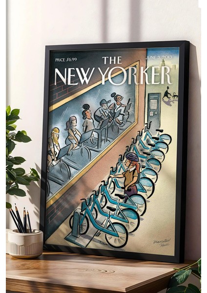 The New Yorker Çerçeveli Tablo June 3 2013 - Bisikletler Tablosu