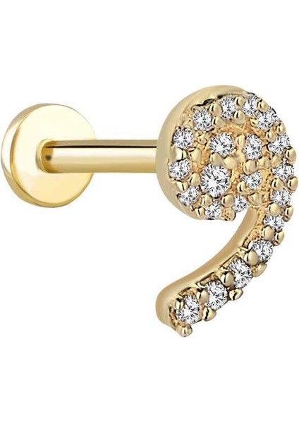 Virgül Sıra Taşlı Tragus Piercing