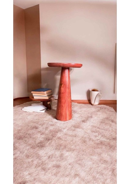 Maun Renk Masif Ahşap Sehpa – Tekli Yan Sehpa Mantar Model