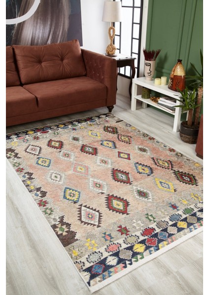 Ludhiana Kırmızı Modern Etnik Desenli Makinada Yıkanabilir Hav Toz Vermez Leke Tutmayan Kaymaz Taban Dijital Makine Baskı Salon Yolluk Mutfak Halı fırsatları