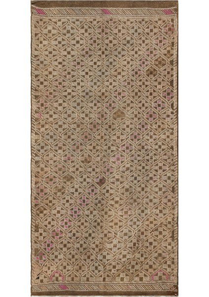 Girit Bej Çizgili Yün Modern Desenli Yün Hav Toz Vermez Leke Tutmayan Salon Yolluk Mutfak El Dokuma Halı