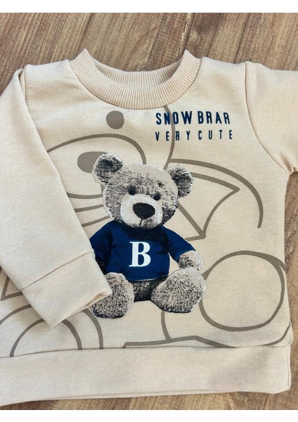 Erkek Bebek Ayı Baskılı %100 Pamuk 2'li Takım fiyatları