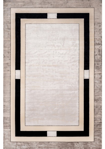 Bej Geometrik Etnik Modern Desenli Pamuk Makinada Yıkanabilir Hav Toz Vermez Leke Tutmayan Kaymaz Taban Dijital Makine Baskı Salon Yolluk Mutfak Halı