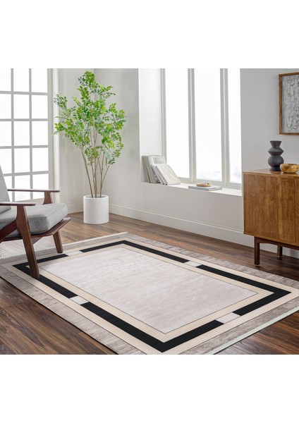 Bej Geometrik Etnik Modern Desenli Pamuk Makinada Yıkanabilir Hav Toz Vermez Leke Tutmayan Kaymaz Taban Dijital Makine Baskı Salon Yolluk Mutfak Halı modelleri