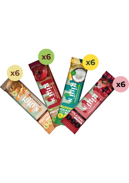 24'lü Sağlıklı, Şekersiz Protein Bar Paketi