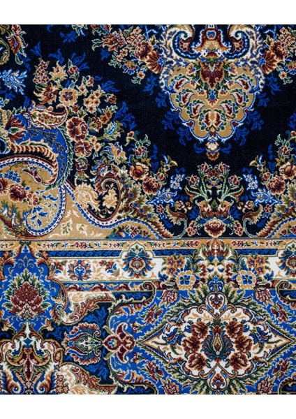 Klasik Lacivert Viskon Dikdörtgen Modern Desenli Akrilik Hav Vermeyen Leke Tutmayan Kolay Temizlenen Yumuşak Makine Salon Yolluk Mutfak Halı indirimleri