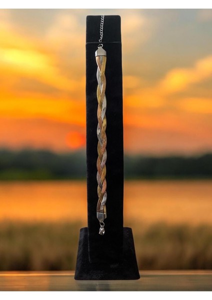 Örgü Italyan Model Paslanmaz Çelik Bileklik Cns Bileklik 066-1