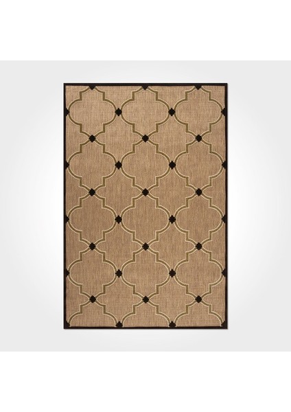Taylor Geometrik Kahverengi Polyester Dikdörtgen Modern Desenli Pamuk Makinada Yıkanabilir Hav Toz Vermez Leke Tutmayan Kaymaz Taban Dijital Makine Baskı Salon Yolluk Mutfak Halı