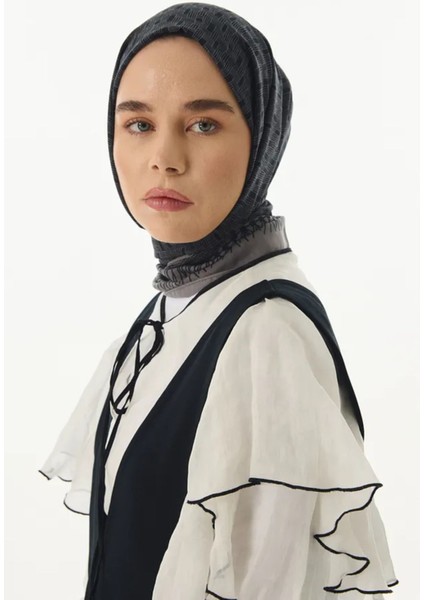 Aria Çizgi Desen Siyah Pamuklu Şal fırsatları