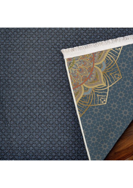 Figürlü Mavi Pamuk Dikdörtgen Modern Desenli Pamuk Makinada Yıkanabilir Hav Toz Vermez Leke Tutmayan Kaymaz Taban Dijital Makine Baskı Salon Yolluk Mutfak Halı indirimleri
