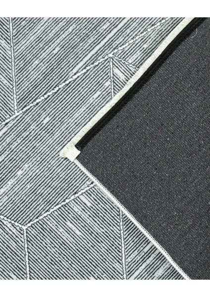 Prashanti Gri Geometrik Etnik Modern Desenli Kadife Makinada Yıkanabilir Hav Toz Vermez Leke Tutmayan Kaymaz Taban Dijital Makine Baskı Salon Yolluk Mutfak Halı fırsatları