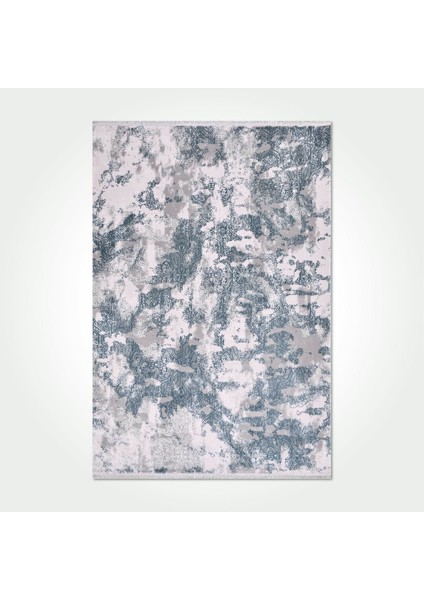 Ariel Modern Mavi Pamuk Dikdörtgen Modern Desenli Akrilik Hav Vermeyen Leke Tutmayan Kolay Temizlenen Yumuşak Makine Salon Yolluk Mutfak Halı