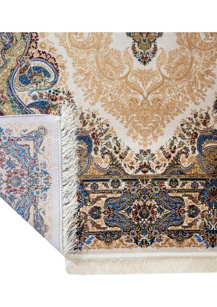 Klasik Mavi Viskon Dikdörtgen Modern Desenli Akrilik Hav Vermeyen Leke Tutmayan Kolay Temizlenen Yumuşak Makine Salon Yolluk Mutfak Halı fırsatları