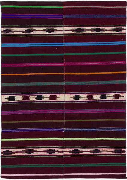 Teselya Gri Çizgili Yün Modern Desenli Yün Hav Toz Vermez Leke Tutmayan Salon Yolluk Mutfak El Dokuma Halı