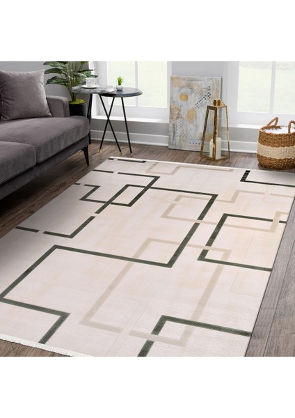 Noa Geometrik Krem Akrilik Dikdörtgen Modern Desenli Akrilik Hav Vermeyen Leke Tutmayan Kolay Temizlenen Yumuşak Makine Salon Yolluk Mutfak Halı indirimleri