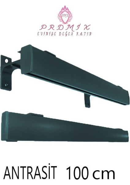 Tek Kanallı Dekoratif Perde Ray Kornişi Alüminyum Ayaklı