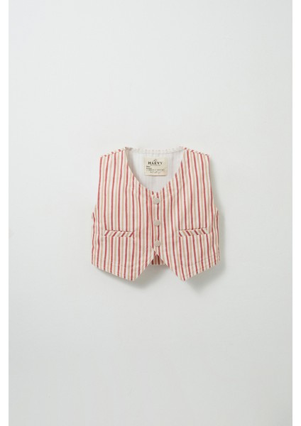 Çizgili Gabardin Mini Yelek fiyatları