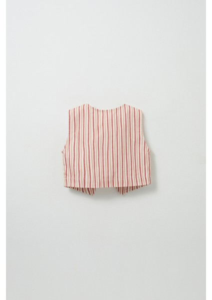 Çizgili Gabardin Mini Yelek indirimleri