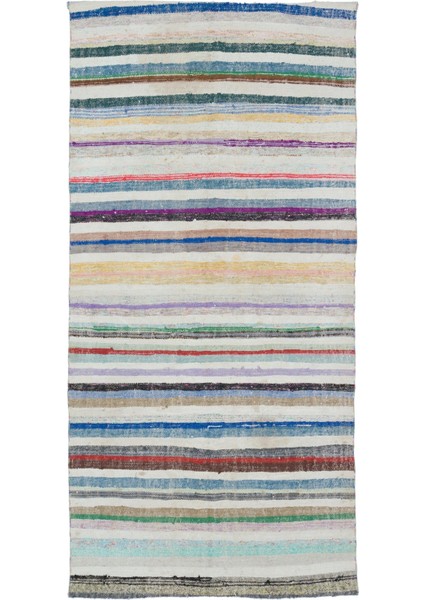 Girit Bej Çizgili Yün Modern Desenli Yün Hav Toz Vermez Leke Tutmayan Salon Yolluk Mutfak El Dokuma Halı