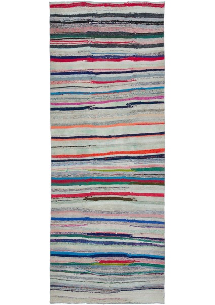 Girit Bej Çizgili Yün Modern Desenli Yün Hav Toz Vermez Leke Tutmayan Salon Yolluk Mutfak El Dokuma Halı