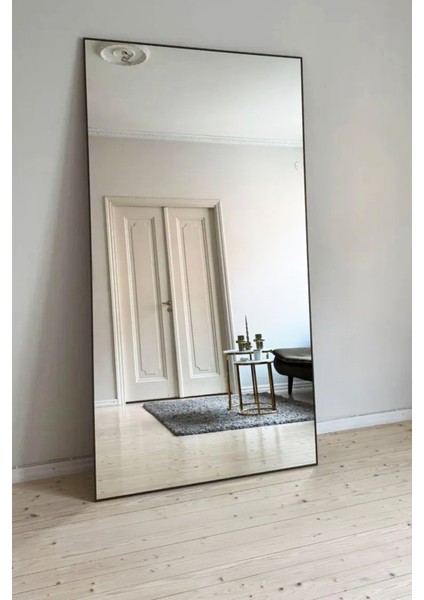 Modern Dikdörtgen Ahşap Çerçeveli Boy Aynası Dekoratif Büyük Boy Duvar Aynası