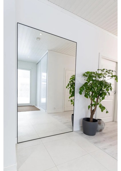 Modern Dikdörtgen Ahşap Çerçeveli Boy Aynası Dekoratif Büyük Boy Duvar Aynası