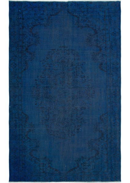 Atina Mavi Eskitme Yün Modern Desenli Yün Hav Toz Vermez Leke Tutmayan Salon Yolluk Mutfak El Dokuma Halı