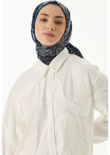 Adalie Etnik Çiçek Desen Petrol Pamuklu Şal fiyatları