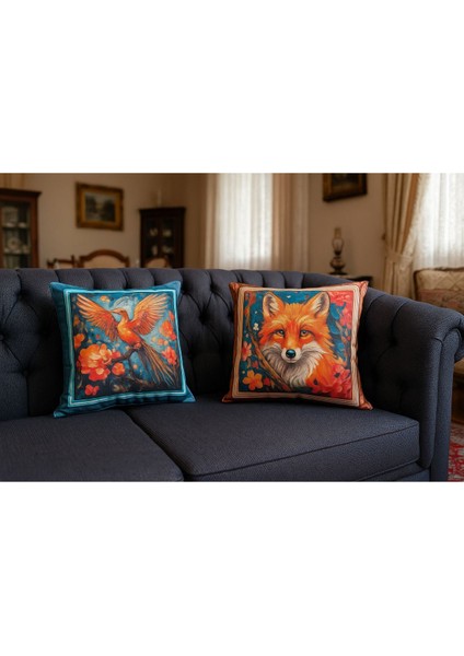 Kırlent Kılıfı 3D Dijital Baskılı 2'li Takım Hayvan Temalı Yastık Kılıfı fırsatları